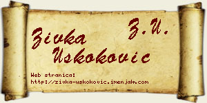 Živka Uskoković vizit kartica